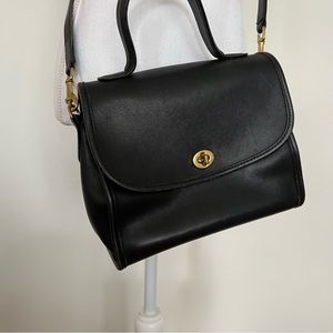 Vintage Coach Manor 9977 black leather bag